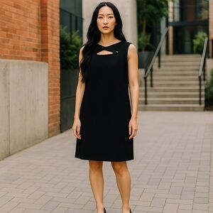 Calvin Klein Black Asymmetrical Dress